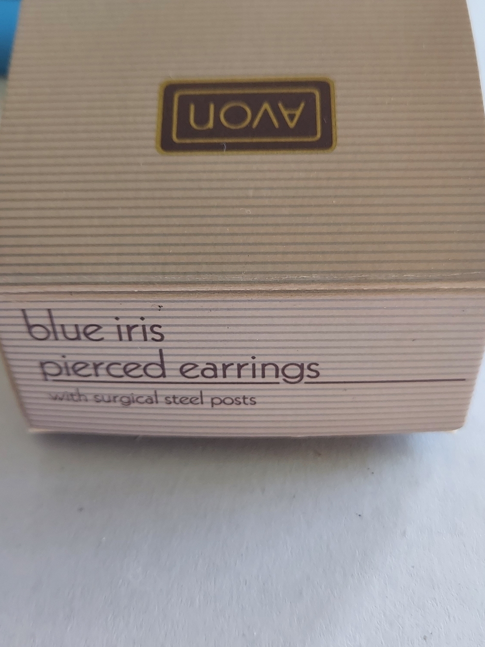 Vintage Avon Blue Iris Pierced Earrings - Boxed